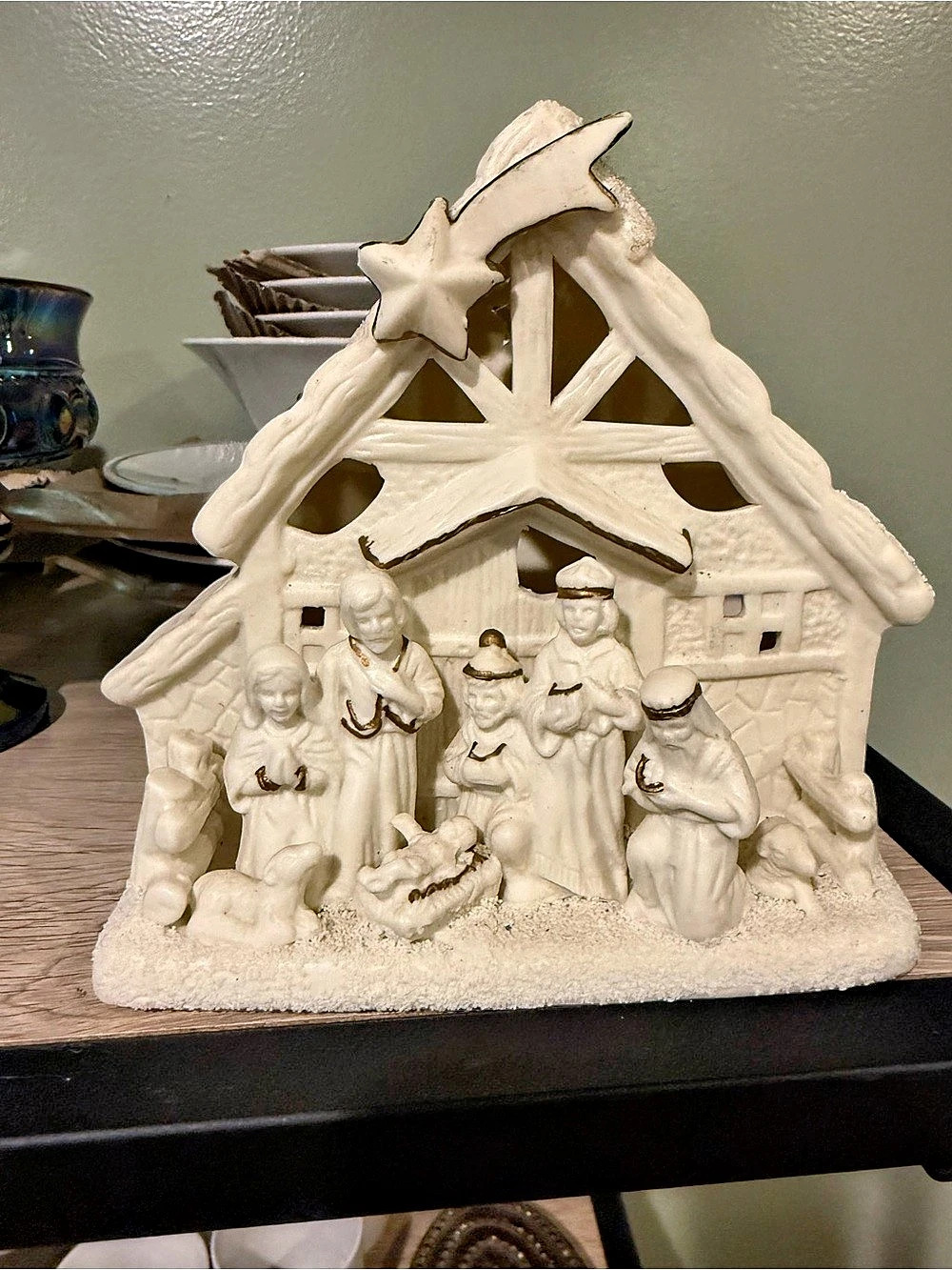 White Nativity Scene Holiday Decor